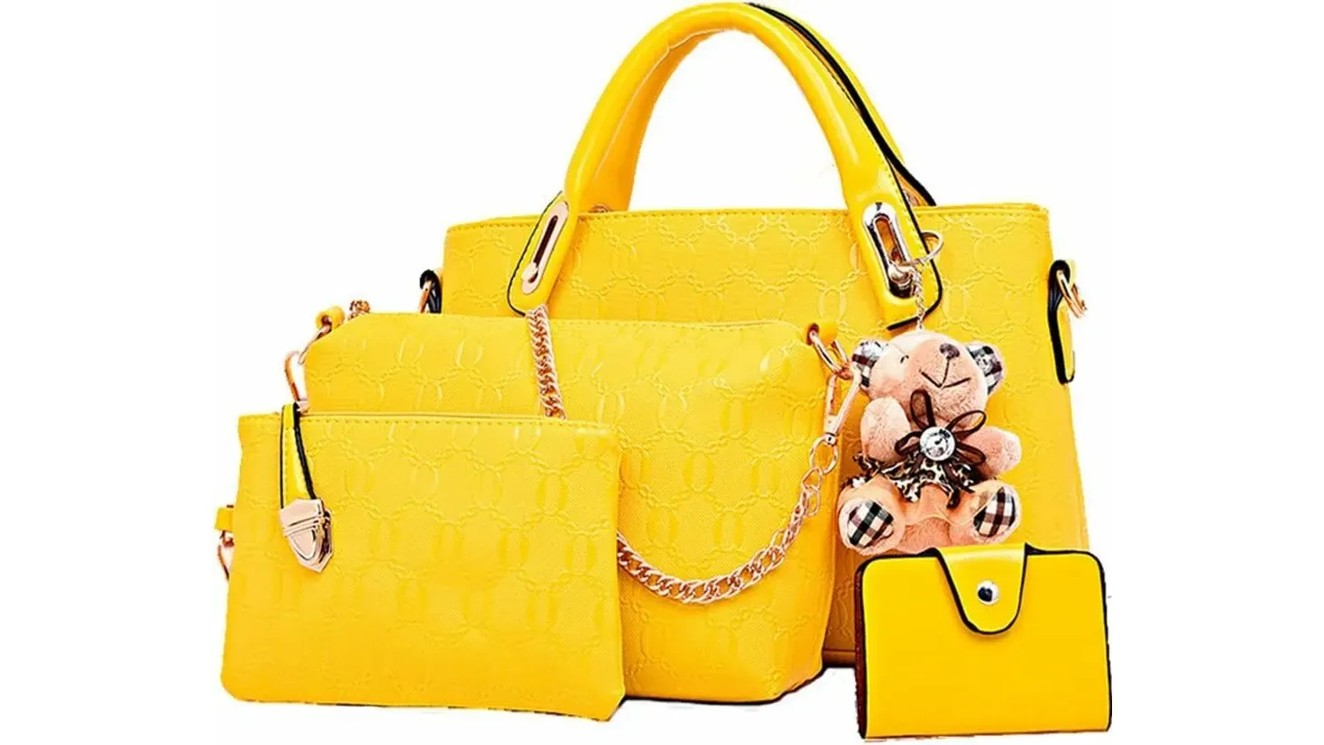 Large Tote Yellow Handbag Review - Top Handle